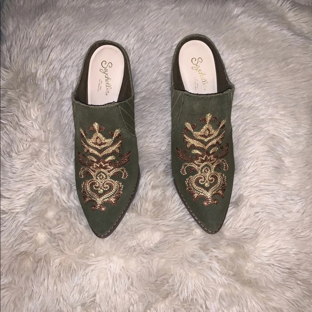 Seychelles Genuine Leather Suede Mules